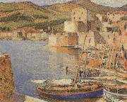 Martin Henri The Harbour of Collioure oil painting